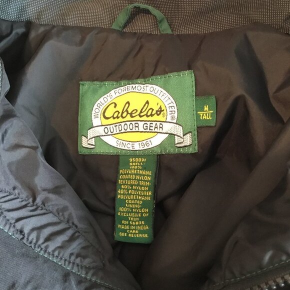 Cabela's Outdoor Men's Waterproof Nylon Jacket Medium Tall in Green and Black - Picture 8 of 10